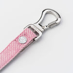 Tweed Dog Leash - Pink Herringbone