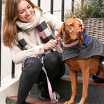 Tweed Dog Leash - Pink Herringbone