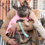 Tweed Dog Leash - Aqua Herringbone