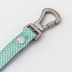 Tweed Dog Leash - Aqua Herringbone