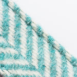Tweed Metal Buckle Dog Collar - Aqua Herringbone
