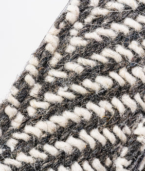 Tweed Metal Buckle Dog Collar - Grey Herringbone