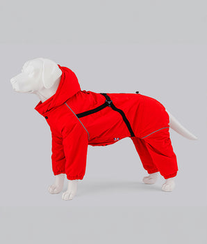Winter-Schneeanzug für Hunde – Rot