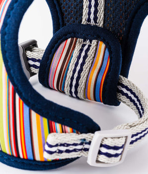 Fabric Dog Harness - Striped Multi-color