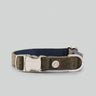 Dark Green Checked Herringbone Tweed Dog Collar