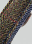 Dark Green Checked Herringbone Tweed Dog Collar