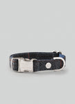 Grey Checked Herringbone Tweed Dog Collar