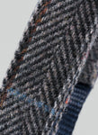 Grey Checked Herringbone Tweed Dog Collar
