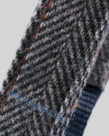 Grey Checked Herringbone Tweed Dog Collar Material