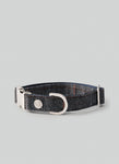 Grey Checked Herringbone Tweed Dog Collar