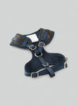 Dark Green Checked Herringbone Tweed Dog Harness