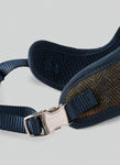 Dark Green Checked Herringbone Tweed Dog Harness