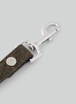 Dark Green Checked Herringbone Tweed Dog Lead