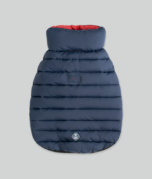 Reversible Dog Puffer Jacket - Navy & Berry