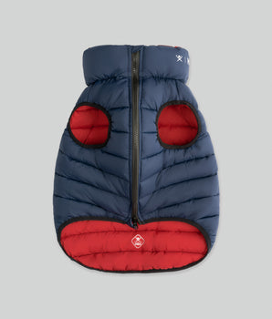 Reversible Dog Puffer Jacket - Navy & Berry