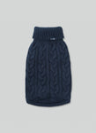 Cable Knit Pullover Dog Jumper - Navy