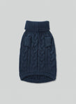 Cable Knit Pullover Dog Jumper - Navy