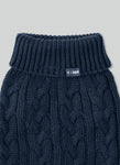 Cable Knit Pullover Dog Jumper - Navy