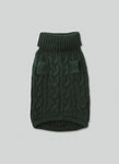 Cable Knit Pullover Dog Jumper - Green