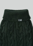 Cable Knit Pullover Dog Jumper - Green