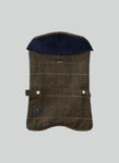 Dark Green Checked Herringbone Tweed Dog Jacket