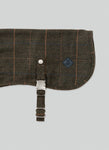 Dark Green Checked Herringbone Tweed Dog Jacket