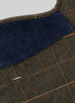 Dark Green Checked Herringbone Tweed Dog Jacket