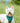 Fabric Dog Lead - Striped Navy and Green Lifestyle