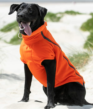 Cosy Warm Fleece Dog Jacket - Orange Lifestyle