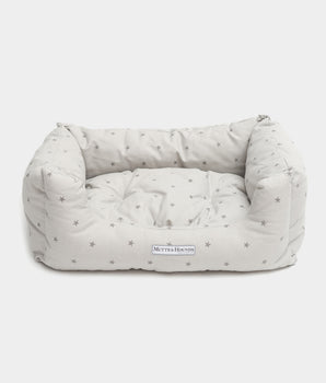 Mutts & Hounds Grey Stars & Charcoal Stripe Boxy Dog Bed