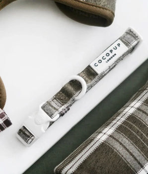 Cocopup London Olive Check Collar