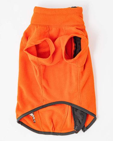 Cosy Warm Fleece Dog Jacket - Orange Front