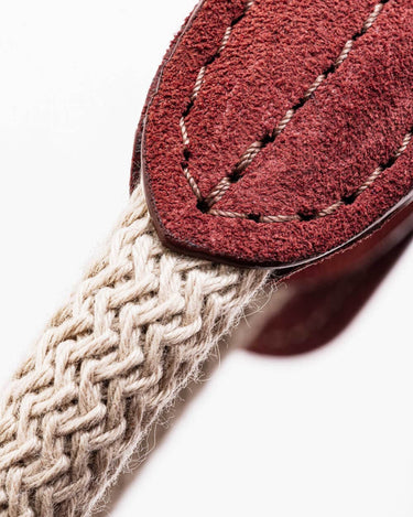 Rope and Suede Leather Dog Collar - Brown Pattern