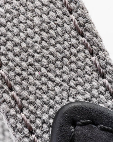 Denim and Leather Dog Collar - Grey and Black Pattern