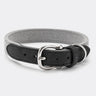 Denim and Leather Dog Collar - Grey and Black