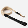 Flat Rope and Leather Dog Lead - Black