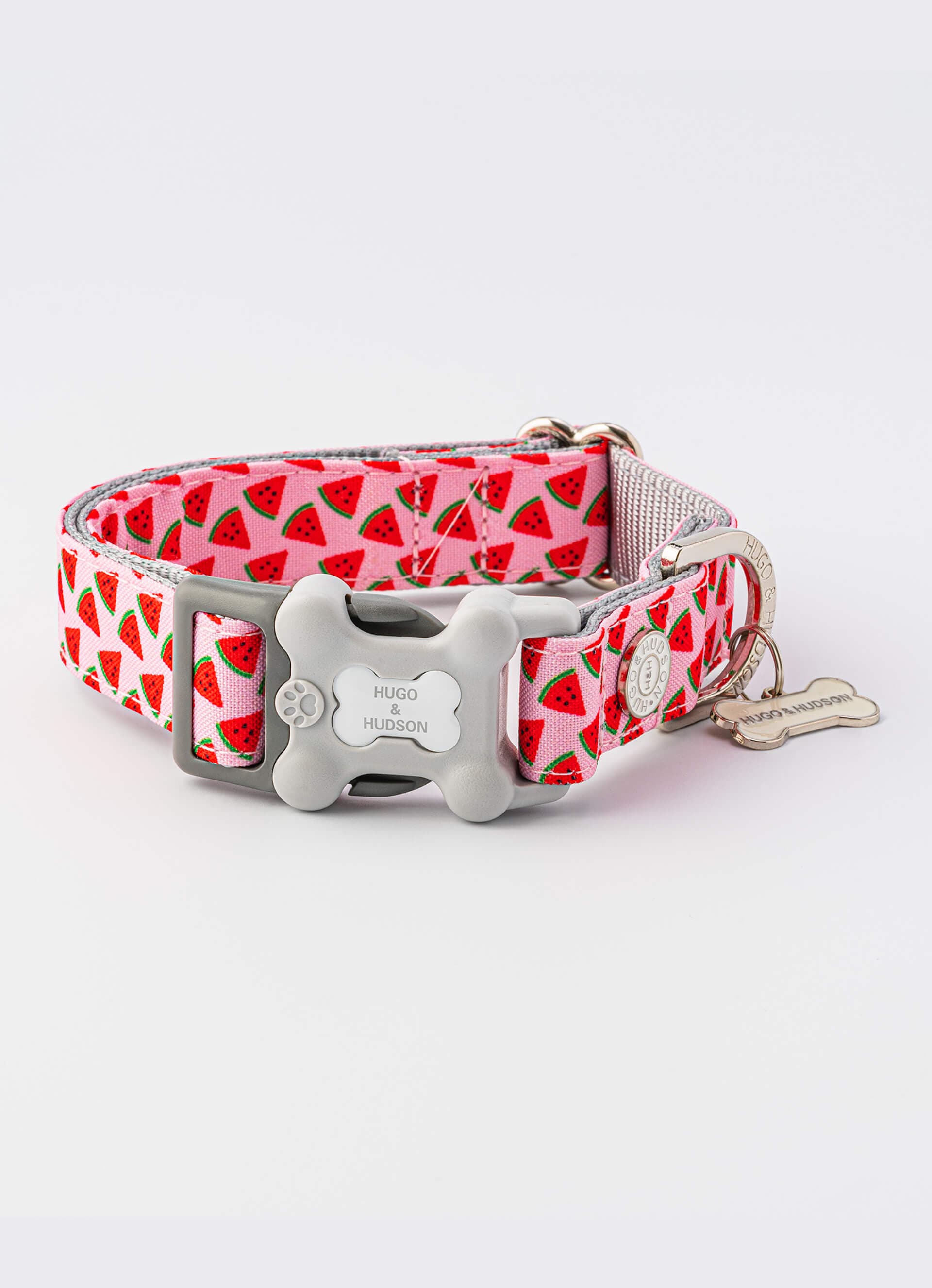 Fabric Dog Collar Pink Watermelon Hugo & Hudson London