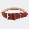 Rope and Suede Leather Dog Collar - Brown