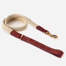 Flat Rope and Leather Dog Lead - Brown
