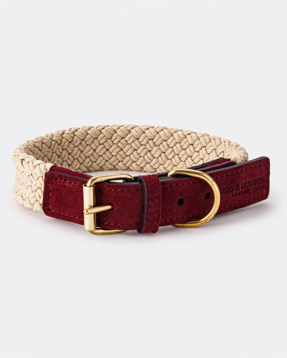 Burgundy leather dog collar online