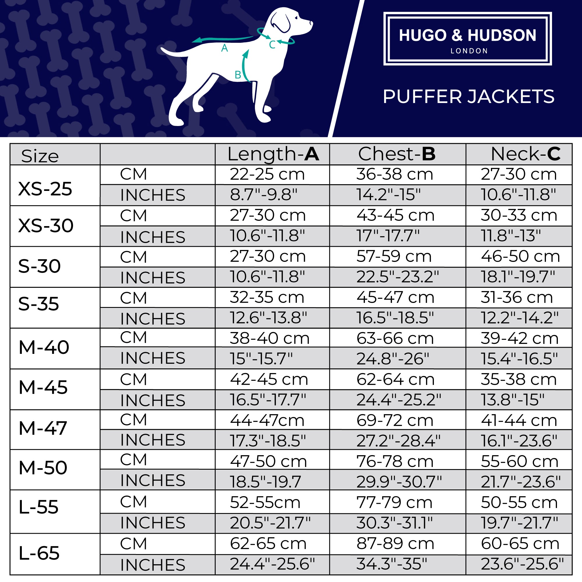Puffer Jacket Size Guide
