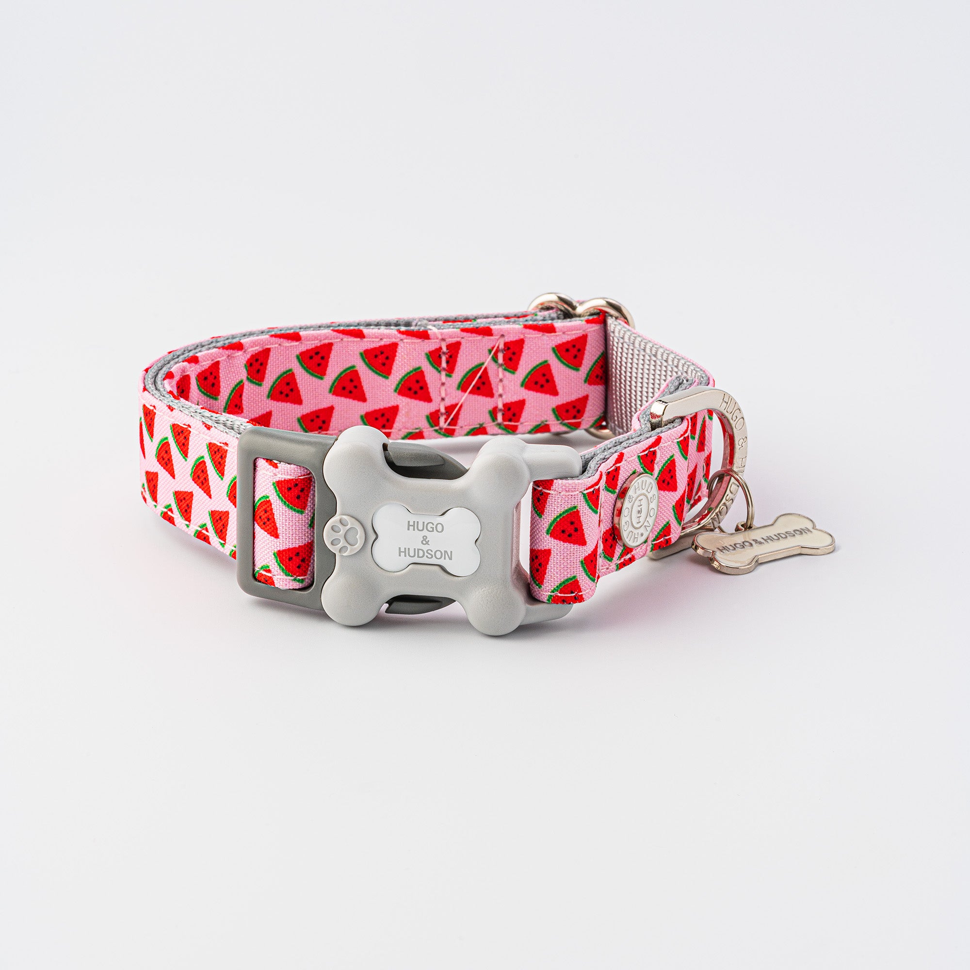 Fabric Dog Collar Pink Watermelon Hugo & Hudson London