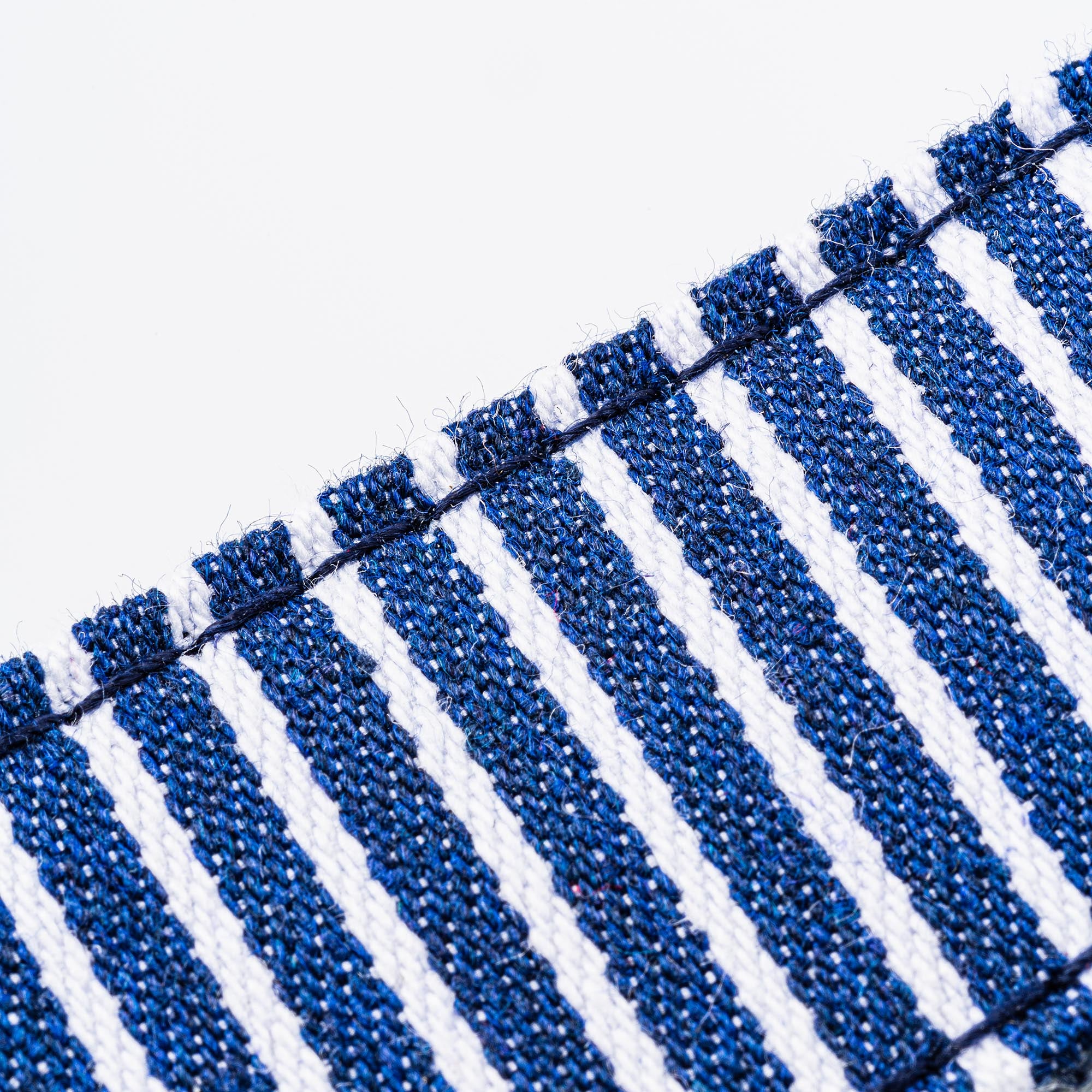 Fabric Dog Collar Striped Navy Hugo & Hudson London