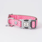 Fabric Dog Collar - Pink Star
