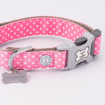 Fabric Dog Collar - Pink Star