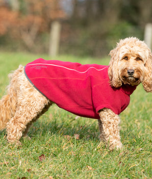 Kuschelig warme Fleece-Hundejacke – Burgunderrot