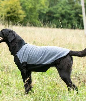 Fleece and Knit Dog Jumper - Grey