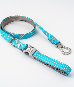 Fabric Dog Lead - Turquoise Star