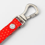 Fabric Dog Lead - Red and Coral Polka Dot