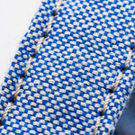 Fabric and Suede Leather Dog Collar - Blue